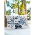 thumbnail image 6 of Outdoor Pillows Waterproof, Blue Spring Floral Bedding Throw Pillows with Insert for Couch Sofa Bed, Watercolor Summer Flowers 12x20 Inch Pillowcases Decorative Camping Patio Pillow Set of 1, 6 of 8