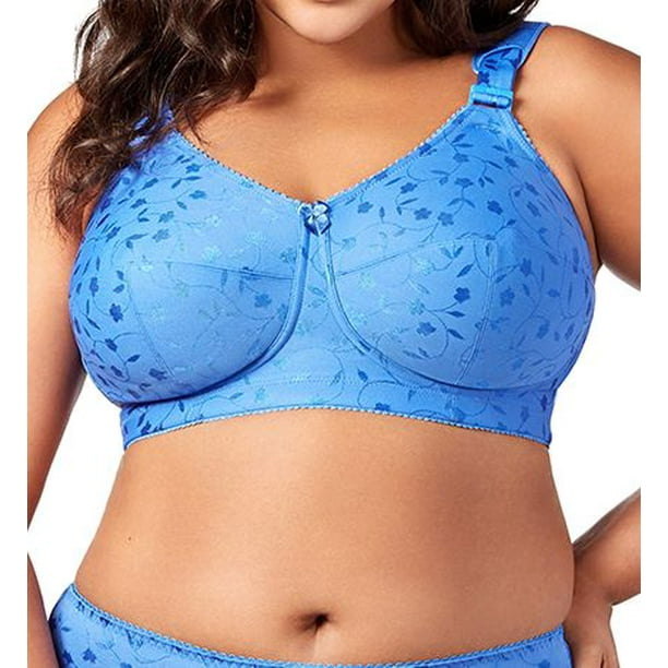 Women's Elila 1305 Jacquard Softcup Bra with Cushioned Straps (Cobalt Blue  46G)