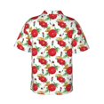 thumbnail image 3 of Uemuo Rose Flowers Printed Regular Fit Short Sleeve Casual Hawaiian Shirt for Men,Aloha shirt,Tropical shirt,Floral print shirt,Vacation Beach shirt-Medium, 3 of 9