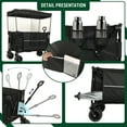 thumbnail image 6 of Collapsible Foldable Extended Wagon Cart with canopy,480lbs Weight Capacity, Heavy Duty Folding Utility Garden Cart with Big All-Terrain Beach Wheels & Drink Holders,Side Pocket,mosquito net, 6 of 12