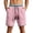 Pink, variant on Men's Boho Beach Shorts Drawstring Waist Wide Leg Summer Vacation Bermuda Shorts with Pocket Black M