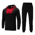 thumbnail image 2 of guisaled Mens Tracksuit 2 Piece Hoodie Jogging Sweatsuits Sets Casual Color Block Patchwork Running Sportwear Workout Sets for Men, 2 of 7