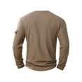 thumbnail image 4 of pstuiky Camisas casuales de manga larga para hombre, Camisa informal de manga larga con cuello en V y bolsillos de color liso para hombre Tops casuales para hombres l, 4 of 8