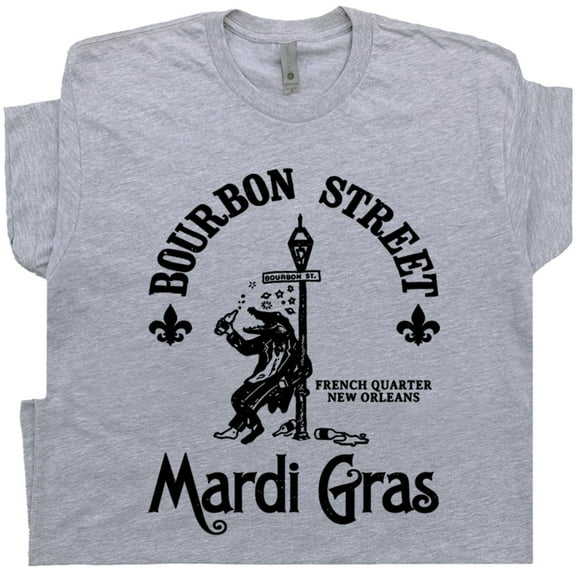 Mardi Gras T Shirt Vintage Mardi Gras Shirt for Men Women Famous Bar Pub Tee Retro New Orleans Shirt Alligator Drinking