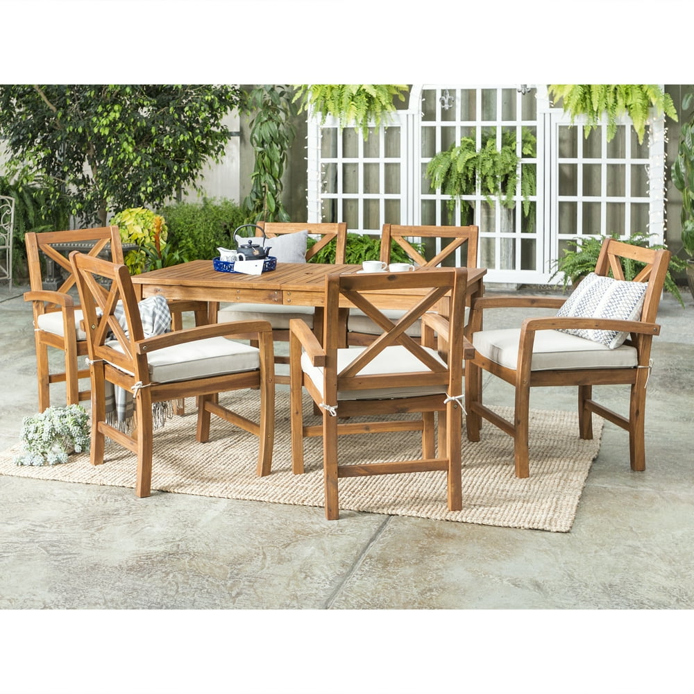Manor Park 7Piece Outdoor Patio Dining Set, Brown