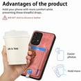 thumbnail image 3 of for Samsung Galaxy A32 5G Wallet Case with Detachable Card Holder & 360° Rotation Finger Ring Holder Stand, Shockproof PU Leather Phone case with Card Slot for Men Women for A32 5G, Pink, 3 of 10