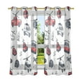 thumbnail image 6 of Yayeee Window Curtains Set of 2 for Living Room Light Filtering 63"x52", Car Fly Pattern, 6 of 7
