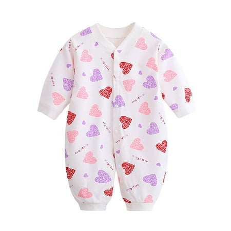 Baby Boy Girl Cotton Print Romper Jumpsuit Playsuits Outfits Bodysuit for Baby Boy Unisex Clothes Purple 9-12 Months