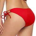thumbnail image 5 of Siilsaa Women's Tie Side Bikini Bottoms Mid Rise String Bathing Suits Bottom Red,L, 5 of 5