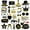 B, variant on Souew Party Dance Photo Supplies 53Pcs, 53 Pieces Black Golden Photo Booth Props for Birthday Wedding New Year Mix Of Hats Lipstick Tie Crowns and More Funny Selfie Props,Event & Party