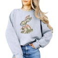 thumbnail image 5 of Ink-Printed Camo Bunny Easter Sweatshirt for Women Teens Girls Spring Pullover Gray Sweatshirt Adult Medium, 5 of 7