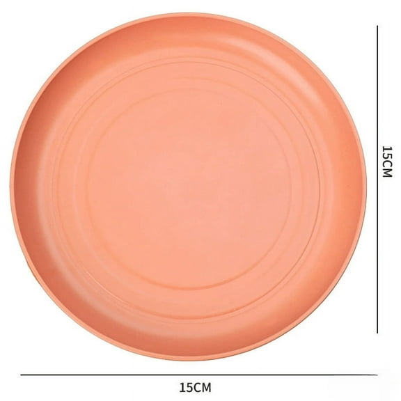10PCS Kitchen Accessories Plastic Wheat Straw Plates Round Unbreakable Dinner Plates 15cm Microwave Safe Tableware Salad