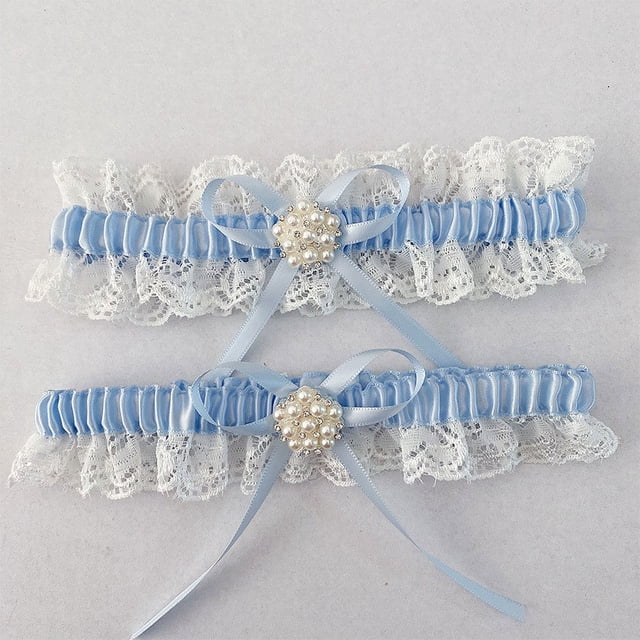 Ohufall White Garters For Bride 2 Pieces, Wedding Garter For Bride Elasticity Lace Garter, Wedding Garter Set For Bride