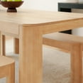 thumbnail image 4 of Plank+Beam 72" Modern Rounded Solid Wood Dining Table Set with 2 Benches, Blonde, 4 of 8