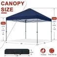 thumbnail image 4 of ABCCANOPY 8 ft x 8 ft Easy Pop up Outdoor Portable Instant One Push Function Canopy Tent with Air Vent, Navy Blue, 4 of 8