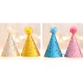 thumbnail image 3 of Sombrero de cono de fiesta de cumpleaños perfke para niños oro, 3 of 9