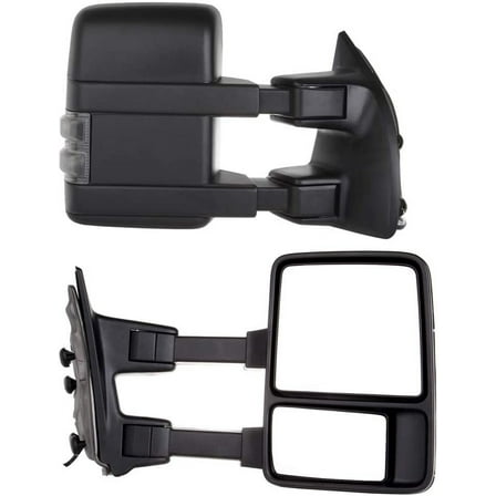 SCITOO Towing Mirrors Tow Mirrors Black Truck Mirrors fit for 1999-2007 for Ford for F250/for F350/for F450/for F550 Super Duty with Pair LH RH Power Heated Turn Signal Manual Folding and Telescoping