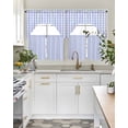 thumbnail image 4 of Blue Grid Swag Curtains for Living Room/Bedroom Windows, Checkered Plaid Gingham Lattice Trellis Print Kitchen Curtains and Valances Set 36 Inch Length, Light Filtering Swags Valance Curtain Panels, 4 of 5