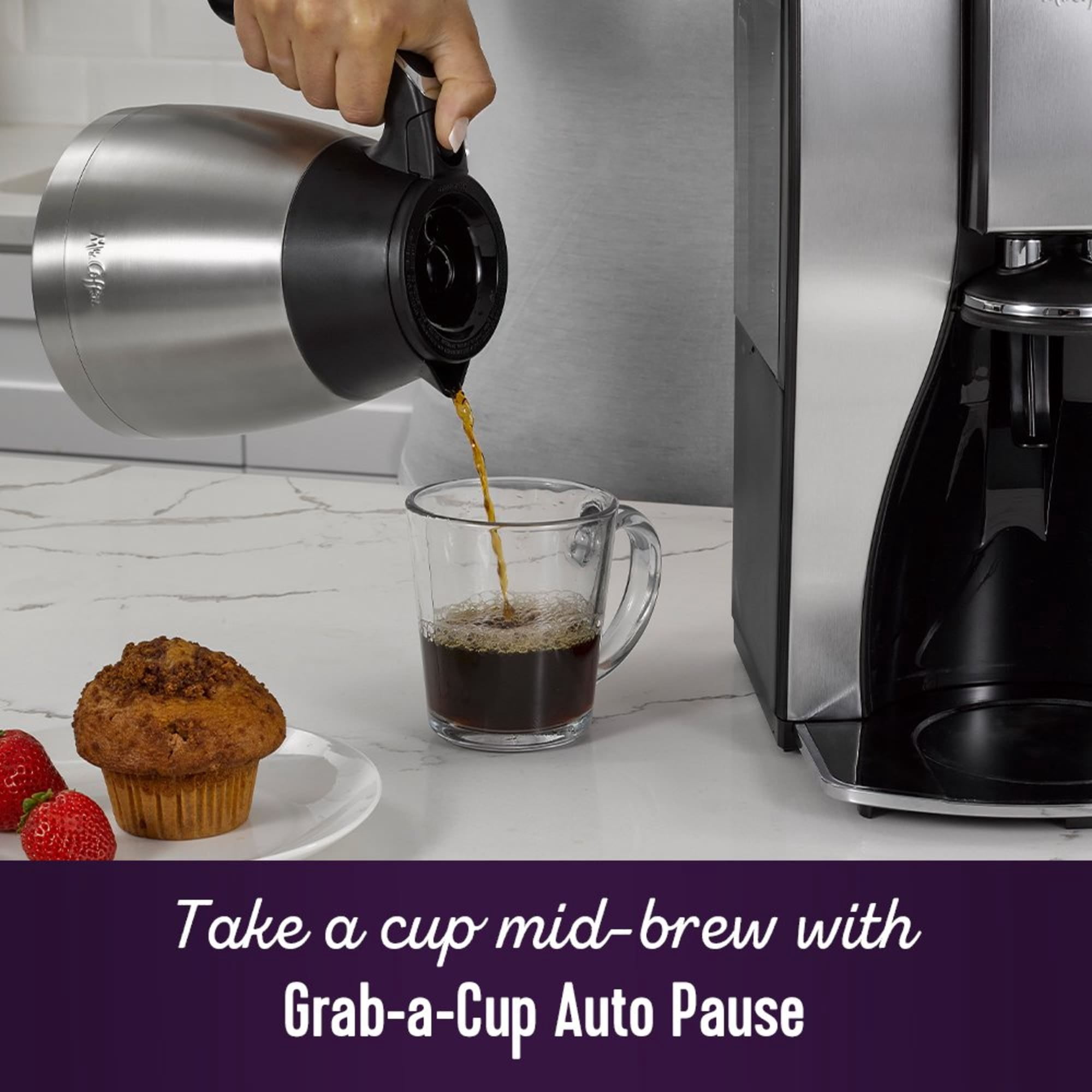 Mr. Coffee, Thermal Programmable Coffeemaker, 10 Cup, Stainless Steel -  Walmart.com