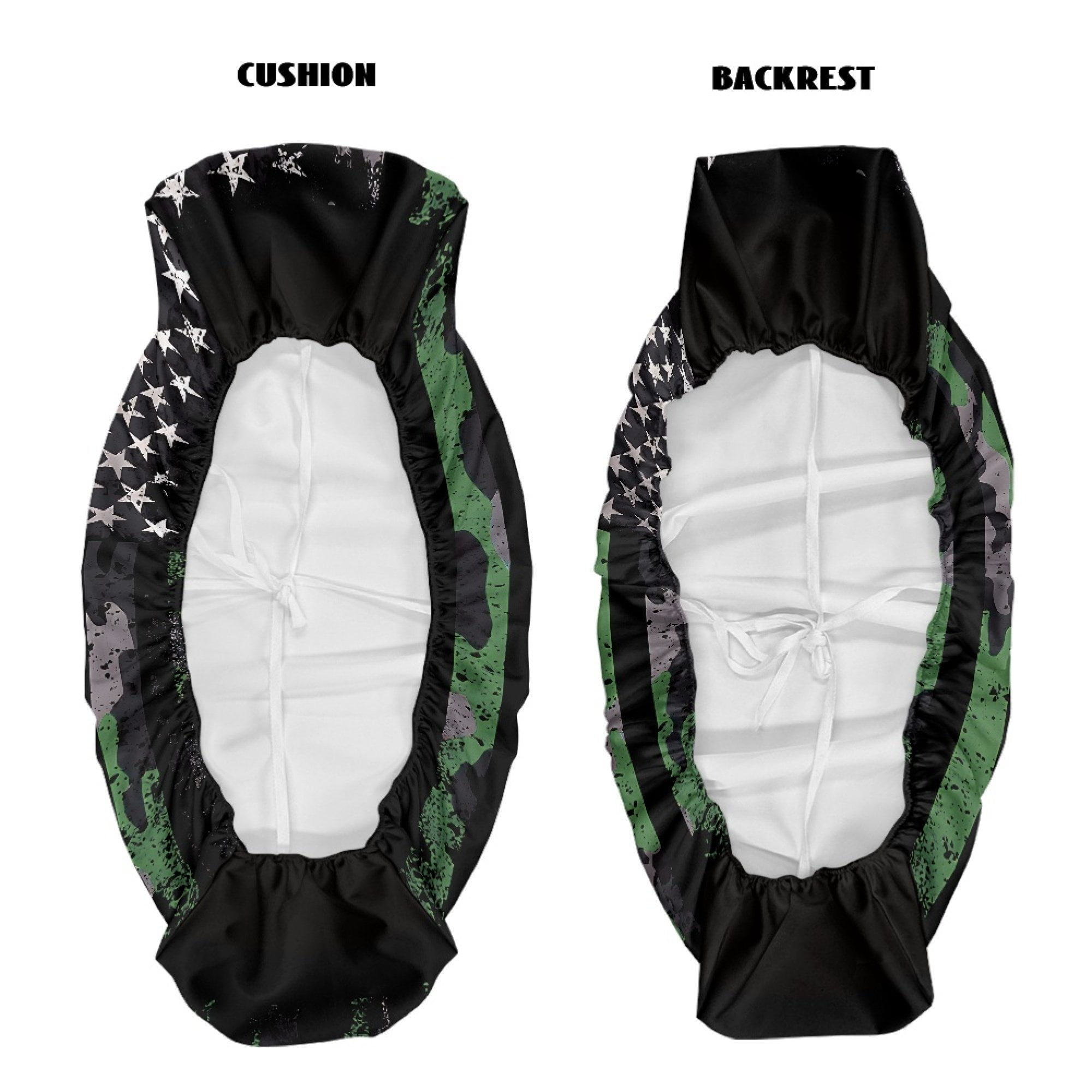 ZIATUBLES 2-Pack Waterproof UTV Seat Covers, American Flag Camo Replacement Bench Seat Protectors Compatible with Kawasaki Mule 3000 3010, Wear-Resistant Polyester UTV Seat Decor Covers