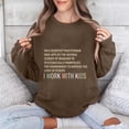 thumbnail image 2 of Jinhomg Womens Oversized Boyfriend Sweatshirt Trendy Letter Print Y2K Tops Casual Comfy Long Sleeve Drop Shoulder Pullover Daily Wear Coffee L, 2 of 6