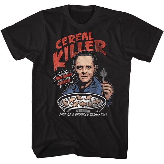 Silence Of The Lambs Cereal Killer Black Adult T-Shirt 2Xt
