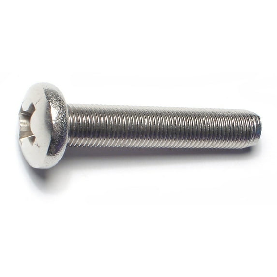 3/8"-24 x 2" 18-8 Stainless Phillips Pan Head Machine Screws (3 pcs.)