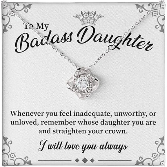 To My Daughter Gifts From Mom & Dad - Love You Forever Necklace with Messeage Card & Gift Box