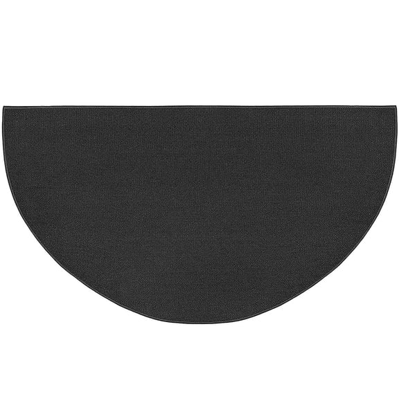 vlrwzc Fireplace Hearth Rug Half Round Fire Resistant Mat Non-Slip Fireproof Floor Protector Mat for Wood Stoves Indoor Outdoor, Black