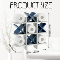 Tic Tac Toe Toilet Paper Holder Wall Decor Rustic Wooden Storage for Bathroom Farmhouse Style