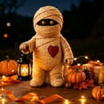 thumbnail image 4 of ZENVIVE Light Up Mummy Figurine, 5.9" Resin Halloween Mummy Decoration with Warm LED Lantern, Cute Spooky Statue for Indoor Tabletop, Mantel, Shelf, Desk and Party Decor(Button Battery), 4 of 6