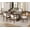 Espresso Brown, variant on WAMPAT 7-pieces Farmhouse Dining Table Set for 6-8,74.8" Kitchen Table with Chairs,Solid Wood Legs and Upholstered Back for Dining Room & Living Room,Espresso