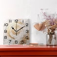 thumbnail image 2 of White and Golden Abstract Wall Clock Square Silent Non-Ticking Battery Operated Retro 7.78" Clock Home Kitchen Office Decoration, 2 of 7