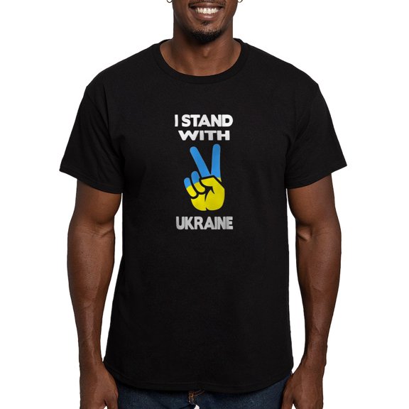CafePress - Support Ukraine I Stand With Ukraine Ukrai T Shirt - Men's Fitted T-Shirt