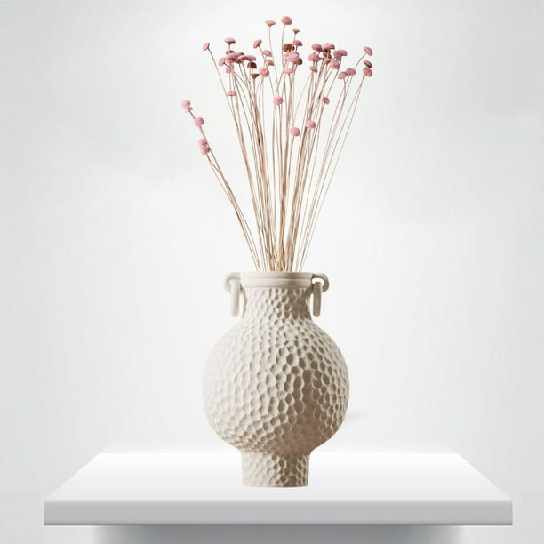Florero de cerámica olla tarro con dos orejas mango decorativo escritorio ornamento multifuncional para estudio cocina ligero Estilo A