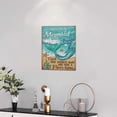 thumbnail image 3 of Mermaid Tail Wall Art Teal Beach Bathroom Pictures Mermaid Wall Decor Canvas Prints Painting Modern Home Framed Artwork Gifts For Girls Room Bathroom Bedroom 12"x16", 3 of 6