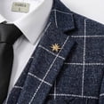 thumbnail image 5 of Beauty-Emily Men's Plaid Suit Set, 3 Pcs Single Breasted Peak Lapel Blazer Vest & Pants, Slim Fit Formal Wear for Wedding, Prom & Party, 5 of 12