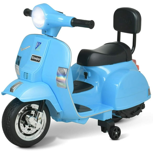 UENJOY PX150 Mini 6V Kids Ride on Electric Motorcycle Vespa Battery Powered Motor Bike For Ages 2-4 Bleu