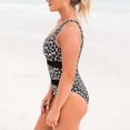 thumbnail image 2 of Women Asymmetrical Shoulder Straps Monokini Swimsuit Padded High Cut One Piece Swimwear Swimming Costume, 2 of 5