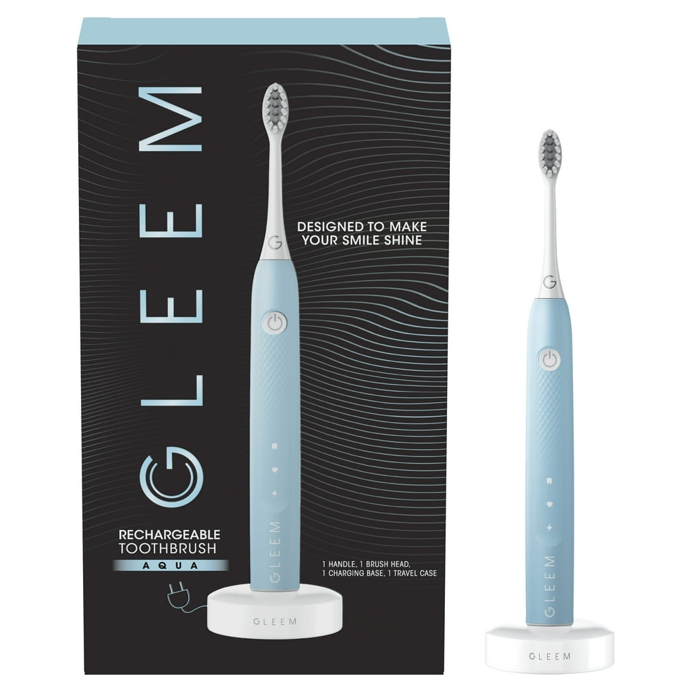 Gleem Rechargeable Electric Toothbrush, Soft, Aqua Blue, 1 Ct Walmart