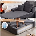 thumbnail image 6 of FFH 69"W Oversized Double Chaise Lounge Chair Indoor, Plush Corduroy Boneless Sleeper Sofa Deep Seat Cloud Sectional Couch for Living Room, Gray, 6 of 8