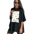 thumbnail image 3 of Plus Size Shirt for Women Black Tops for Women Short Sleeves Shirt for Women Fish T Shirt Crewneck Shirt for Women XS, 3 of 5