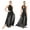 Black, variant on Women's Halter Neck Lyrical High Waist Gymnastic Dance Leotard Maxi Dress Navy Blue S
