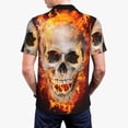 thumbnail image 4 of Balery Satanic Skull Printed Men’s Short Sleeve Polo Shirt, Midweight Men's Shirt,Golf Polo shirts -3X-Large, 4 of 9