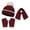 style-04 Wine, variant on Gubotare Boys Hat and Gloves Kids Hats and Gloves Sets,Warm Knit Winter Beanie Hat Scarf Gloves for Boys Girls Pom Poms Toddler Hats (Pink,3-6 Years)