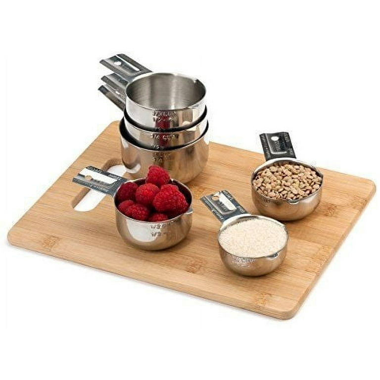 Hudson Essentials Stainless Steel Measuring Cups Set - 6 Piece Stackable Set  with Spout 