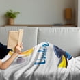 thumbnail image 3 of Watercolor Soft Flannel Fleece Throw Blanket, Nautical Underwater Theme Pacific Blue Tang Fish Surgeonfish Exotic Sea Artwork, Cozy Plush for Indoor and Outdoor Use, 50" x 60", Yellow, by Ambesonne, 3 of 5