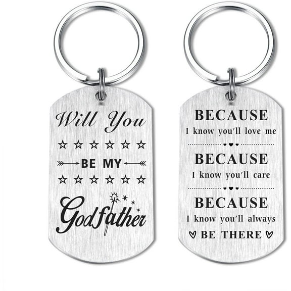 Will You be My Godfather Gifts, Godfather Proposal Keychain for Men, New Godfather Birthday Christmas Announcement Present