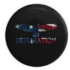 The Journey is the Destination Waving American Flag Eagle Soaring Spare Tire Cover for Jeep RV 32 Inch