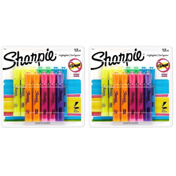 Marcadores fluorescentes Sharpie estilo tanque tinta surtida paquete de 12 x 2